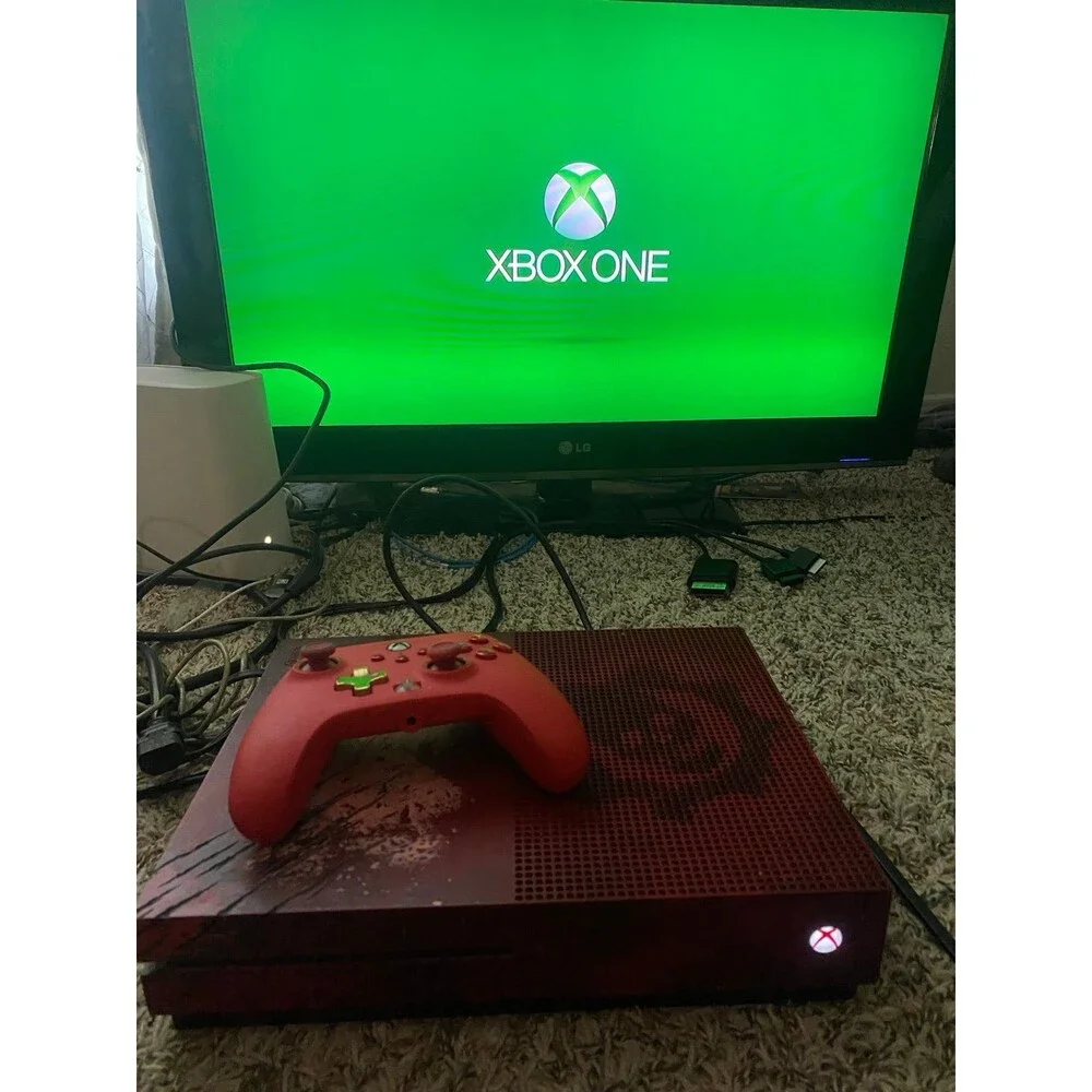 Microsoft Xbox One S Gears of War 4 Limited Edition 2 TB Crimson Red Console W